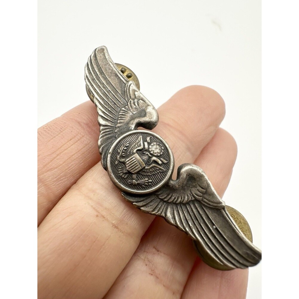 WWII US Army Air Force Air Crewman's Wings, Clutch Back